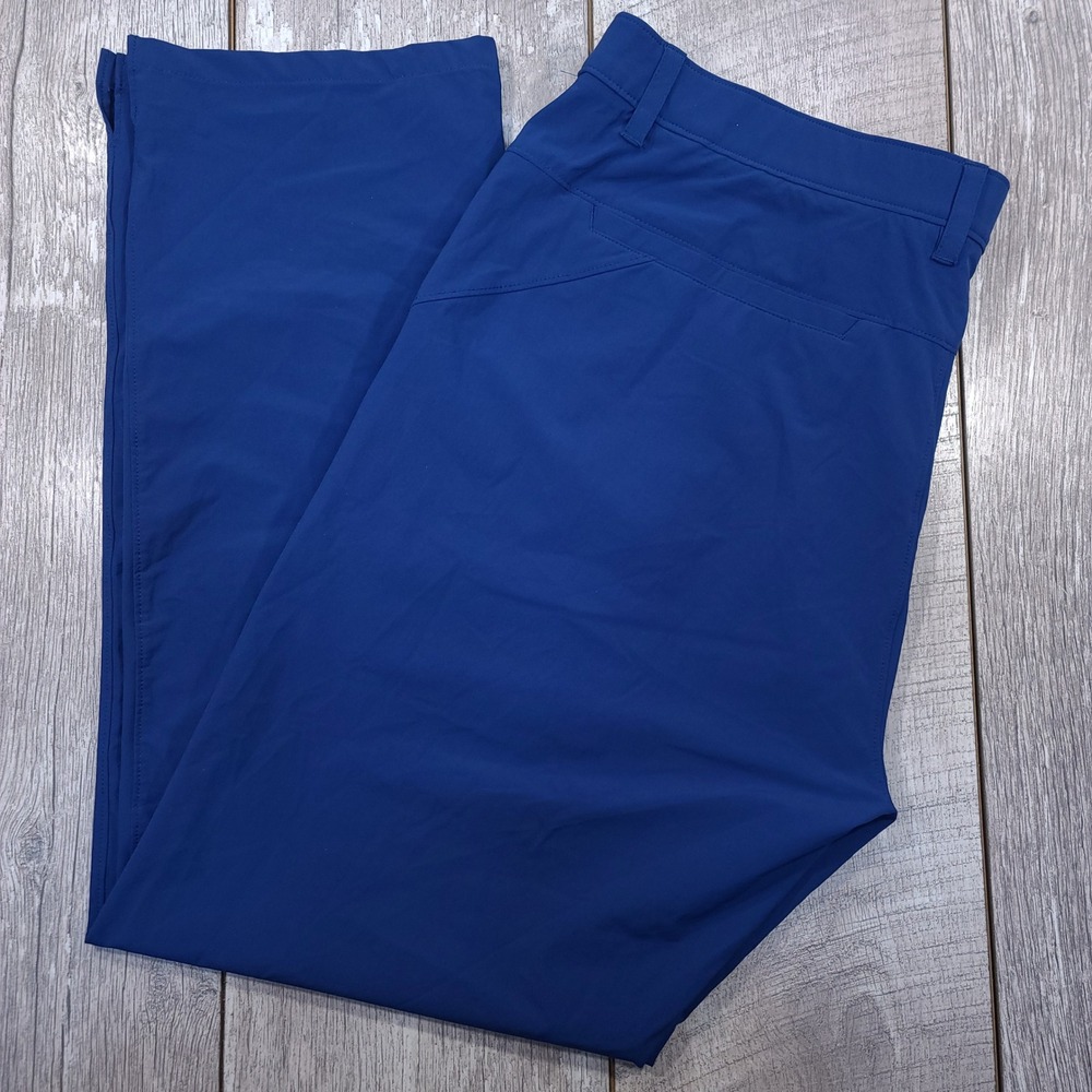 Oakley Golf Pants Mens 38x31 Blue Regular Fit Flat Front Performance Trousers